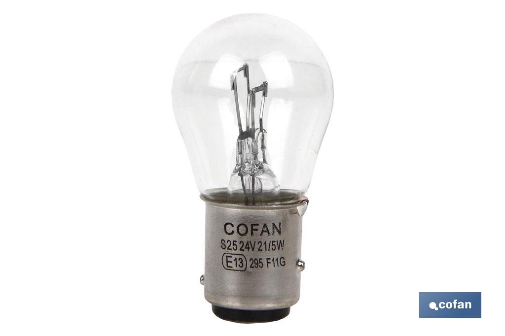 LÁMPARA COFAN 2 POLOS P21/5W (BA15d) 24V